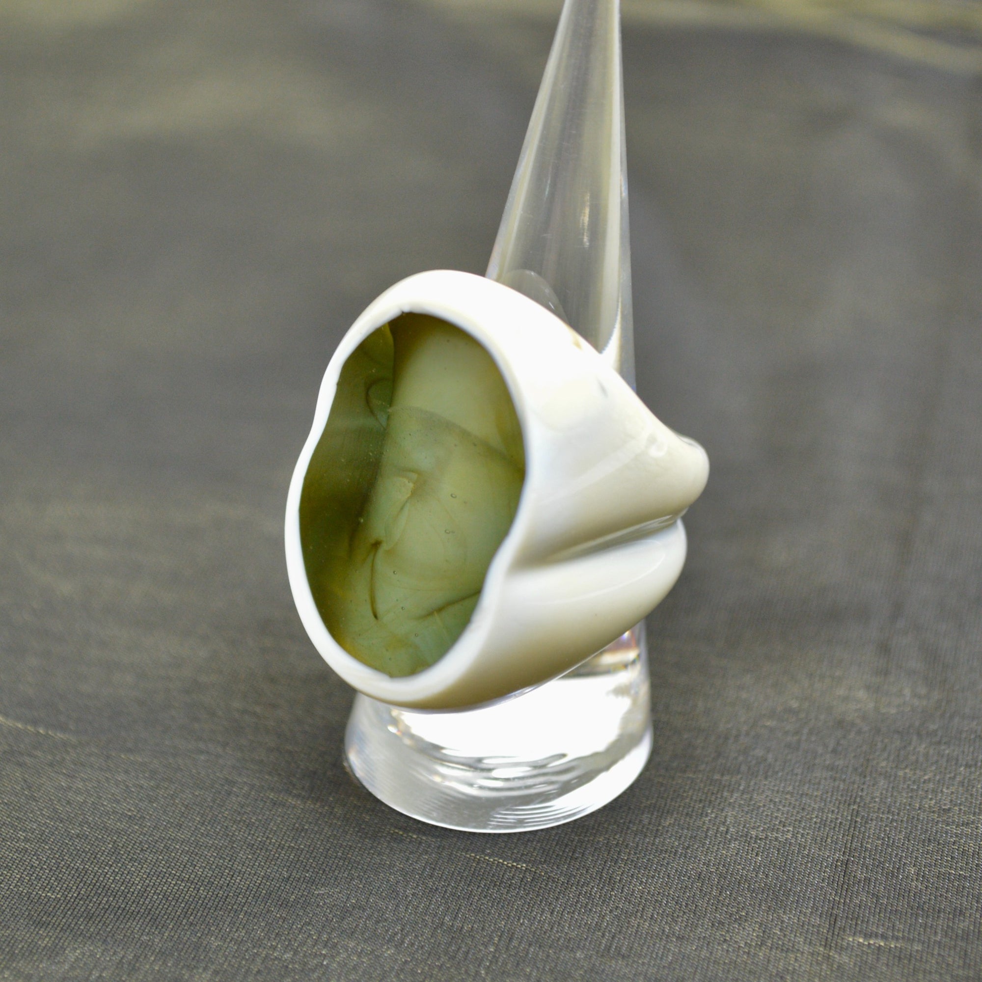 Murano Glass Statement Ring, Ivory, Handcrafted In Italy - My Italian Decor