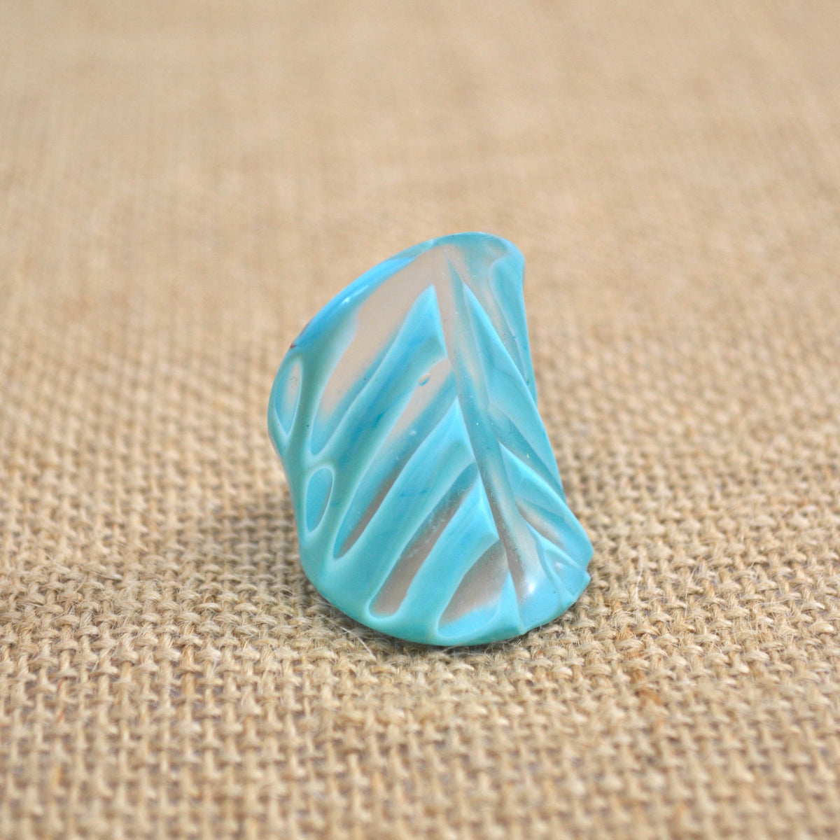 Murano Glass Statement Ring, Sky Blue, Handcrafted In Italy - My Italian Decor