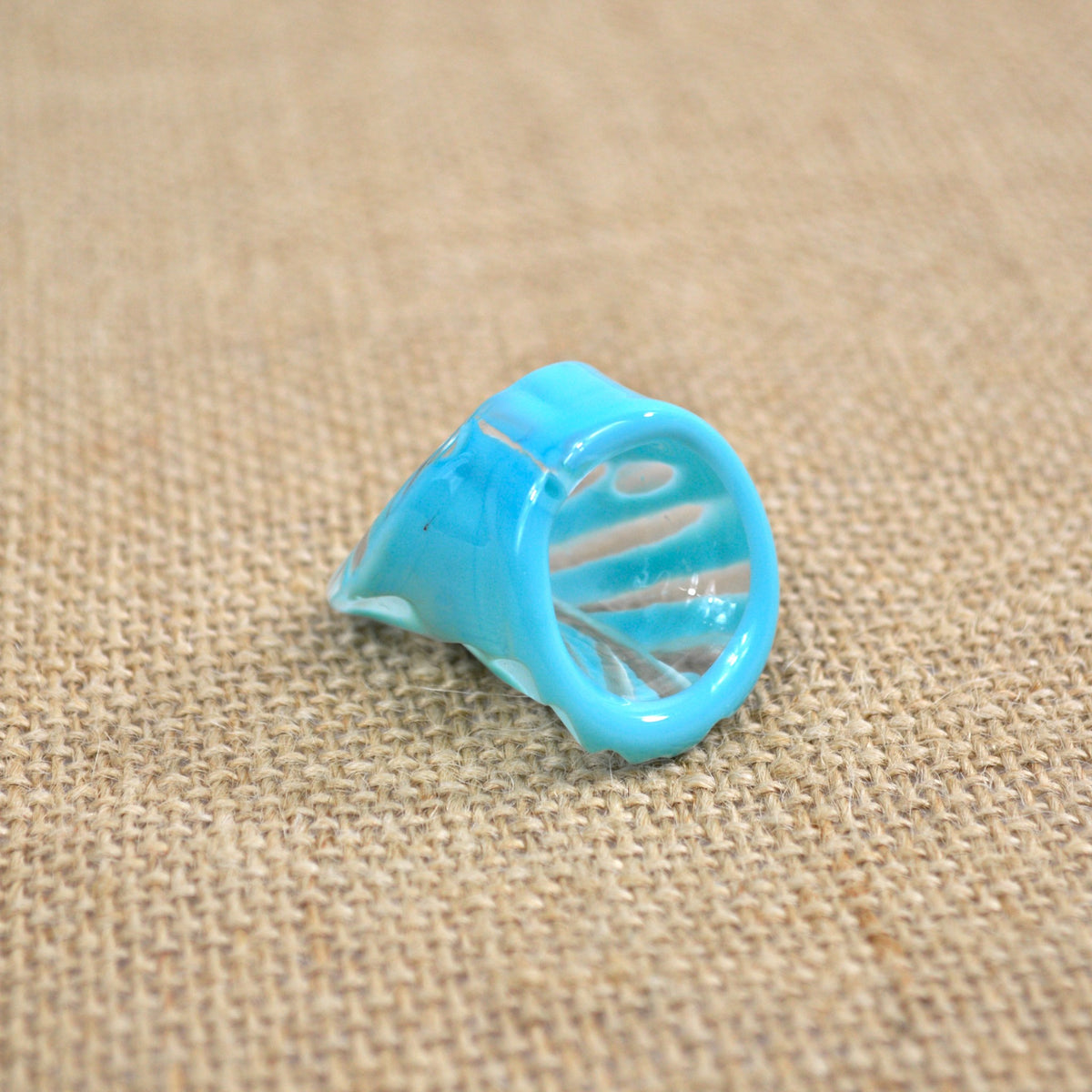 Murano Glass Statement Ring, Sky Blue, Handcrafted In Italy - My Italian Decor
