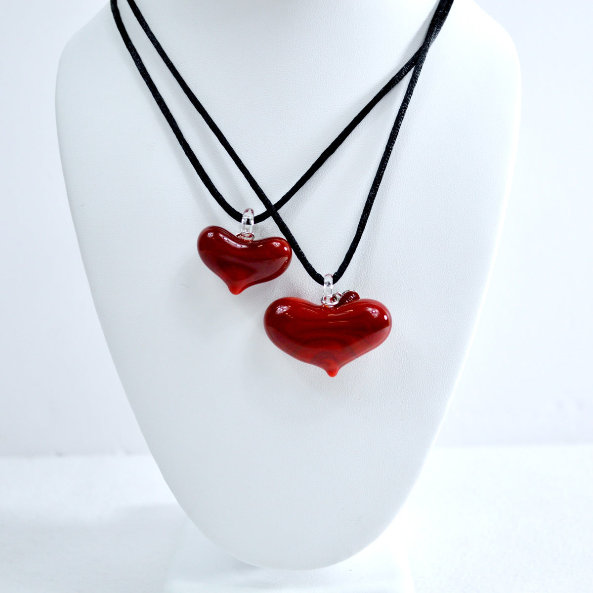 Murano Glass Mini Heart Pendant Necklace, Small or Large, Made in Ital