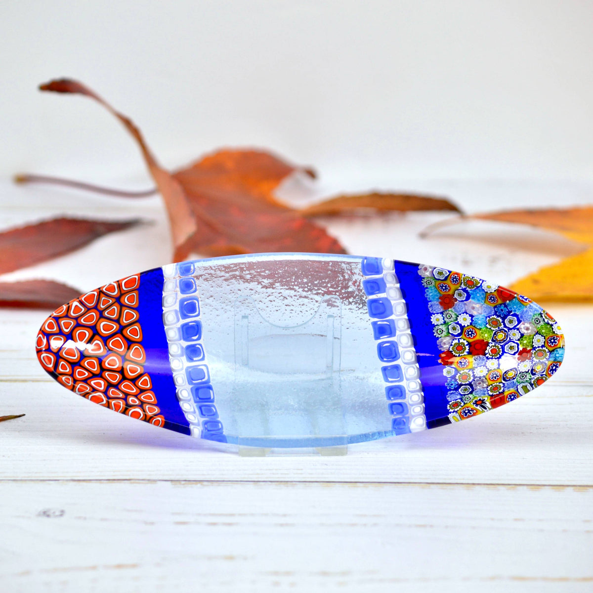 Small Oval Shaped Murano Glass Dish With Millefiori - My Italian Decor