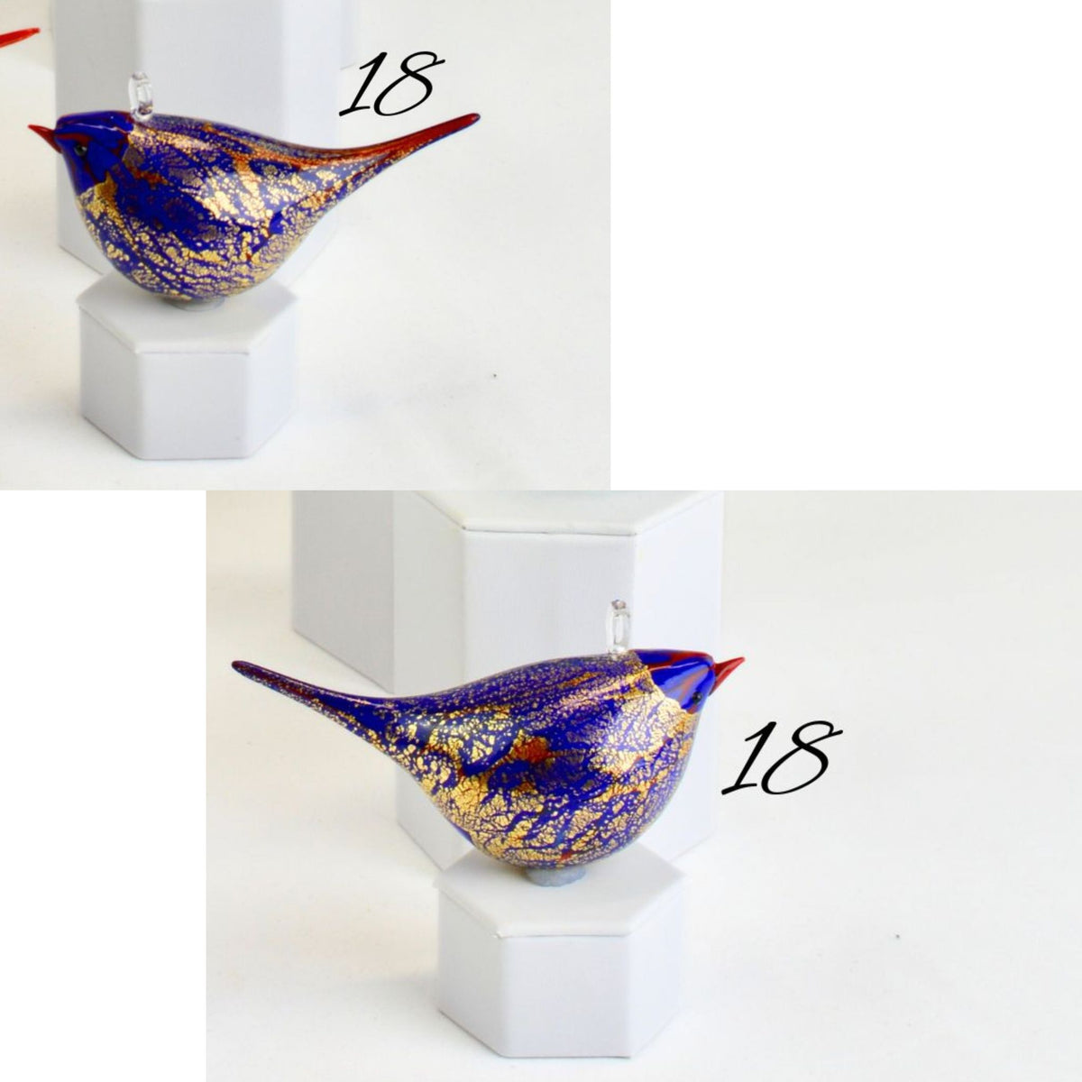Murano Glass Hand Blown Italian Hanging Chirpie Bird