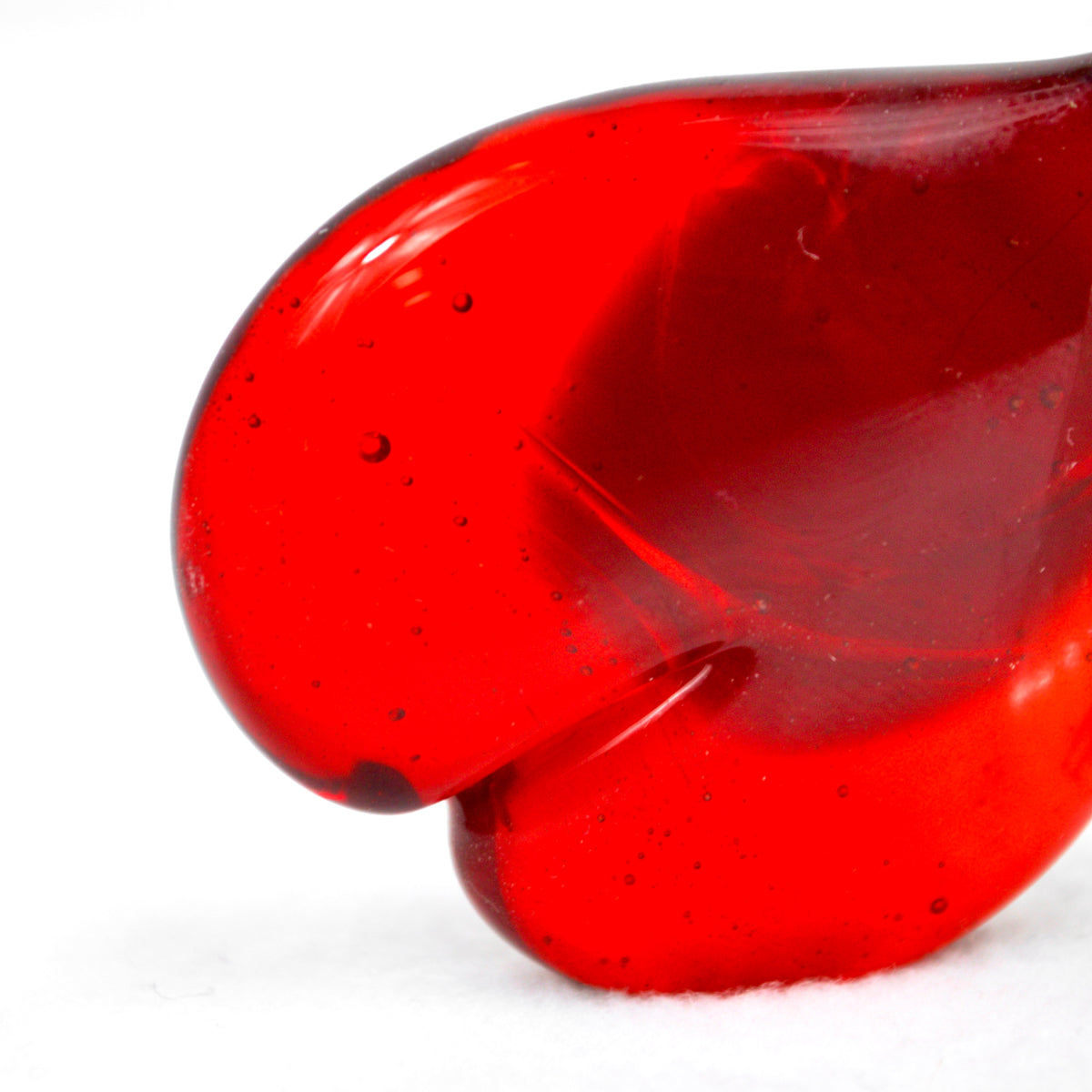 Murano Glass Red Heart Sculpture, Figurine, Paperweight on cube shaped base - My Italian Decor