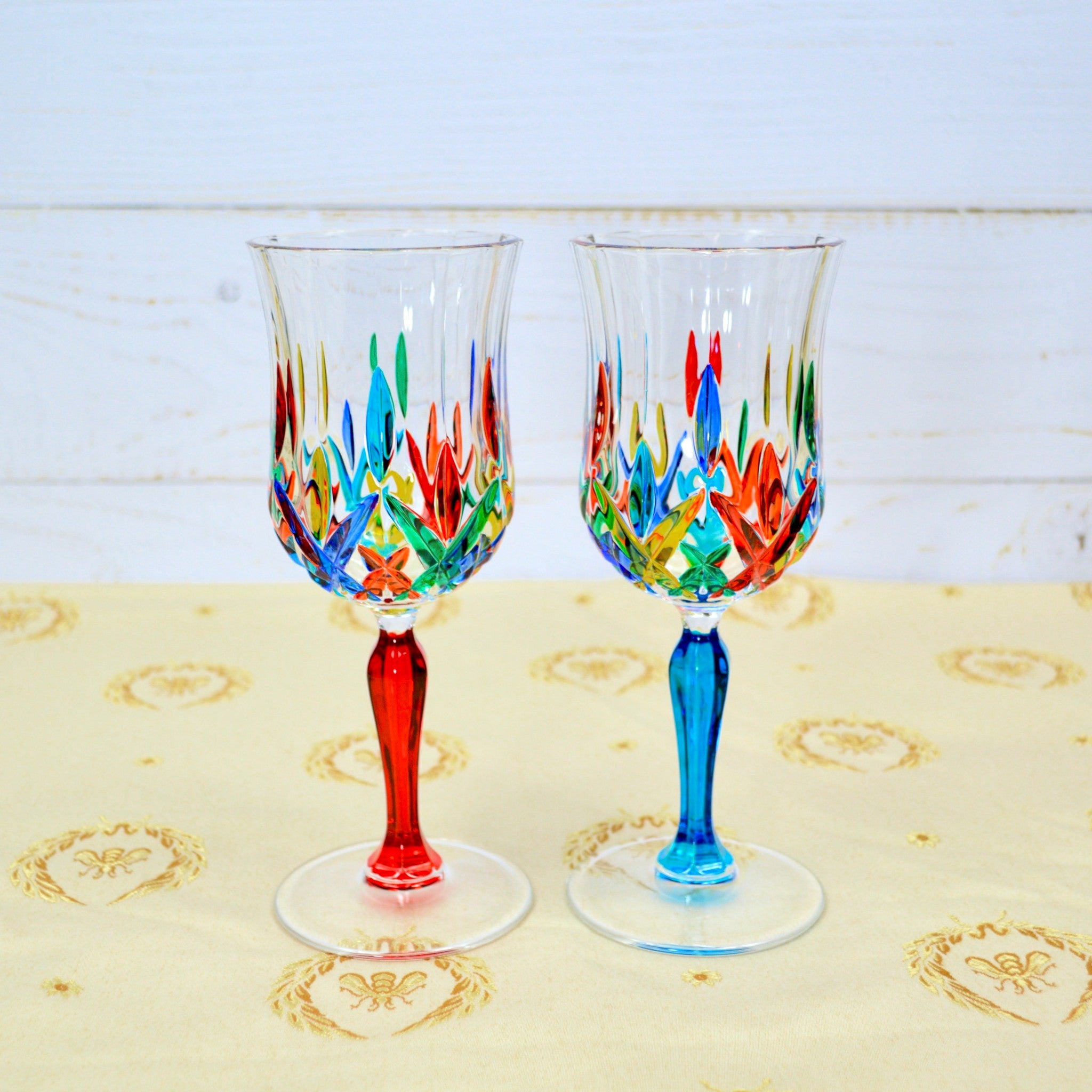 Italian Crystal Demi Swatch Wine Glasses, Set of 2 - My Italian Decor