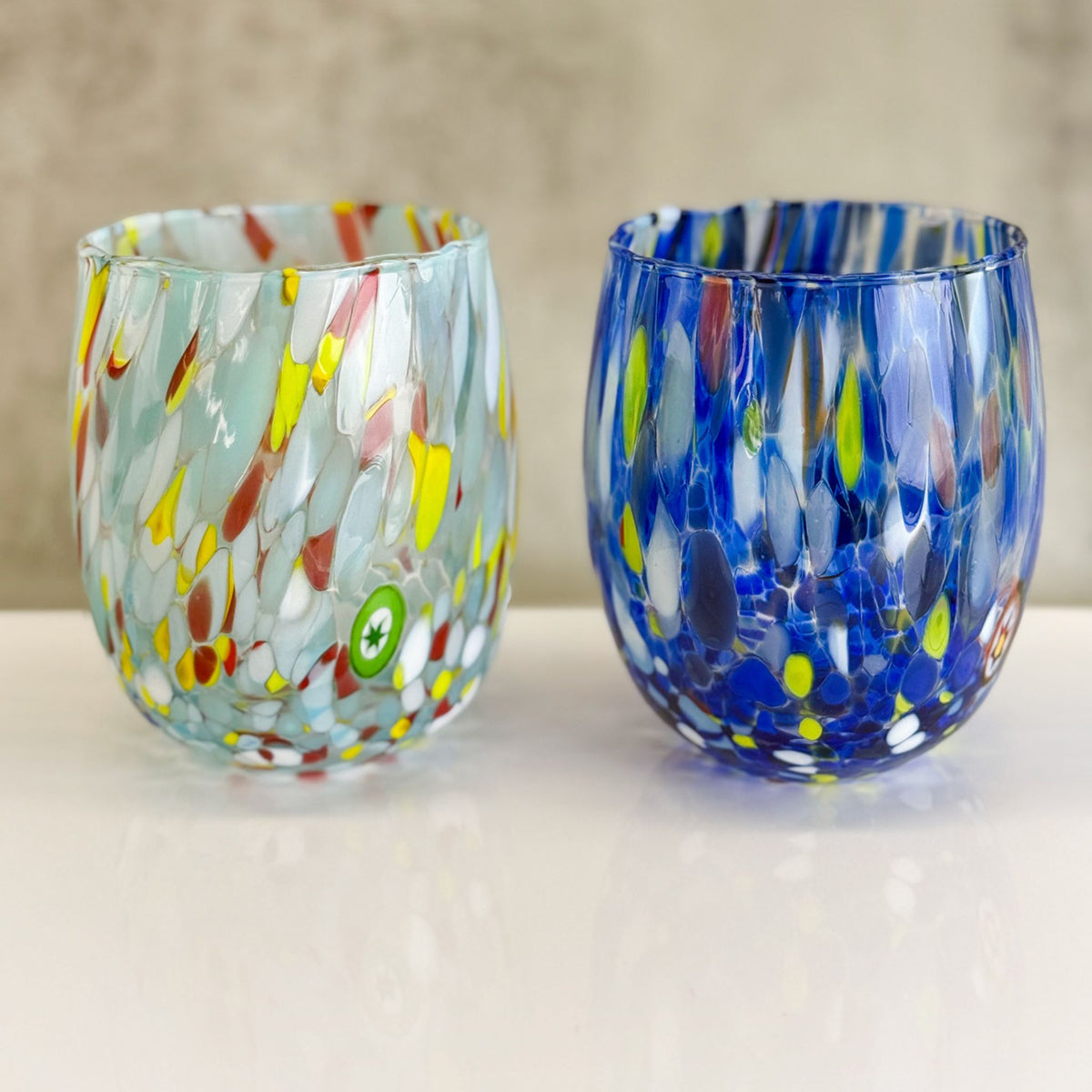 Set of 6 Guiliana Drinking Glasses, Made in Murano, Italy