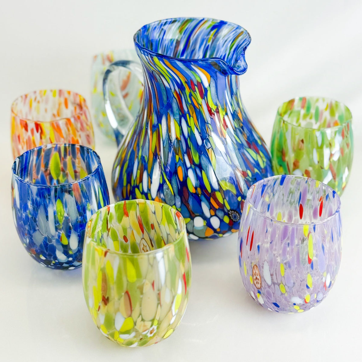 Set of 6 Guiliana Drinking Glasses, Made in Murano, Italy