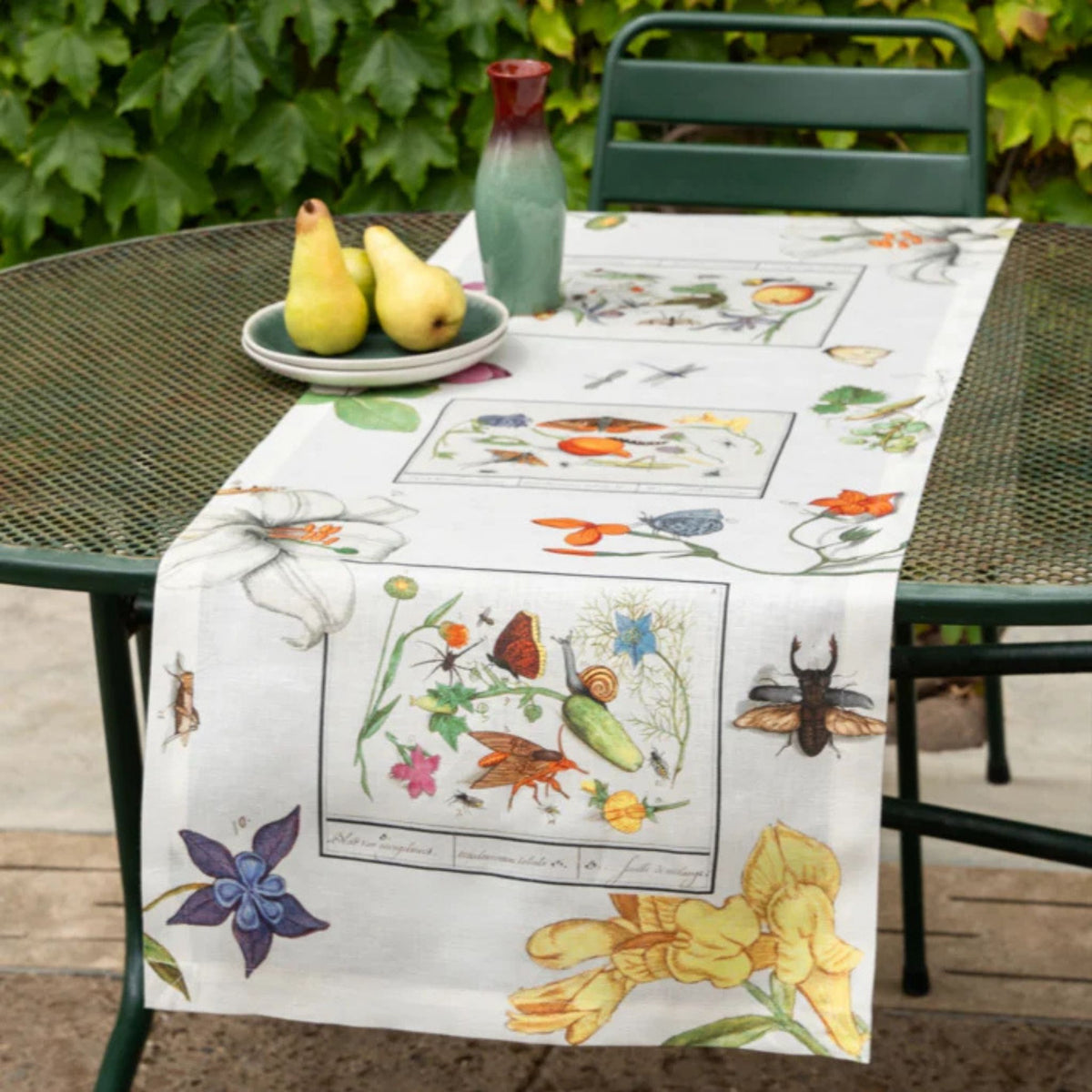 Table Runner, 100% Linen, Fruit &amp; Floral, Choose your style, Made in Italy