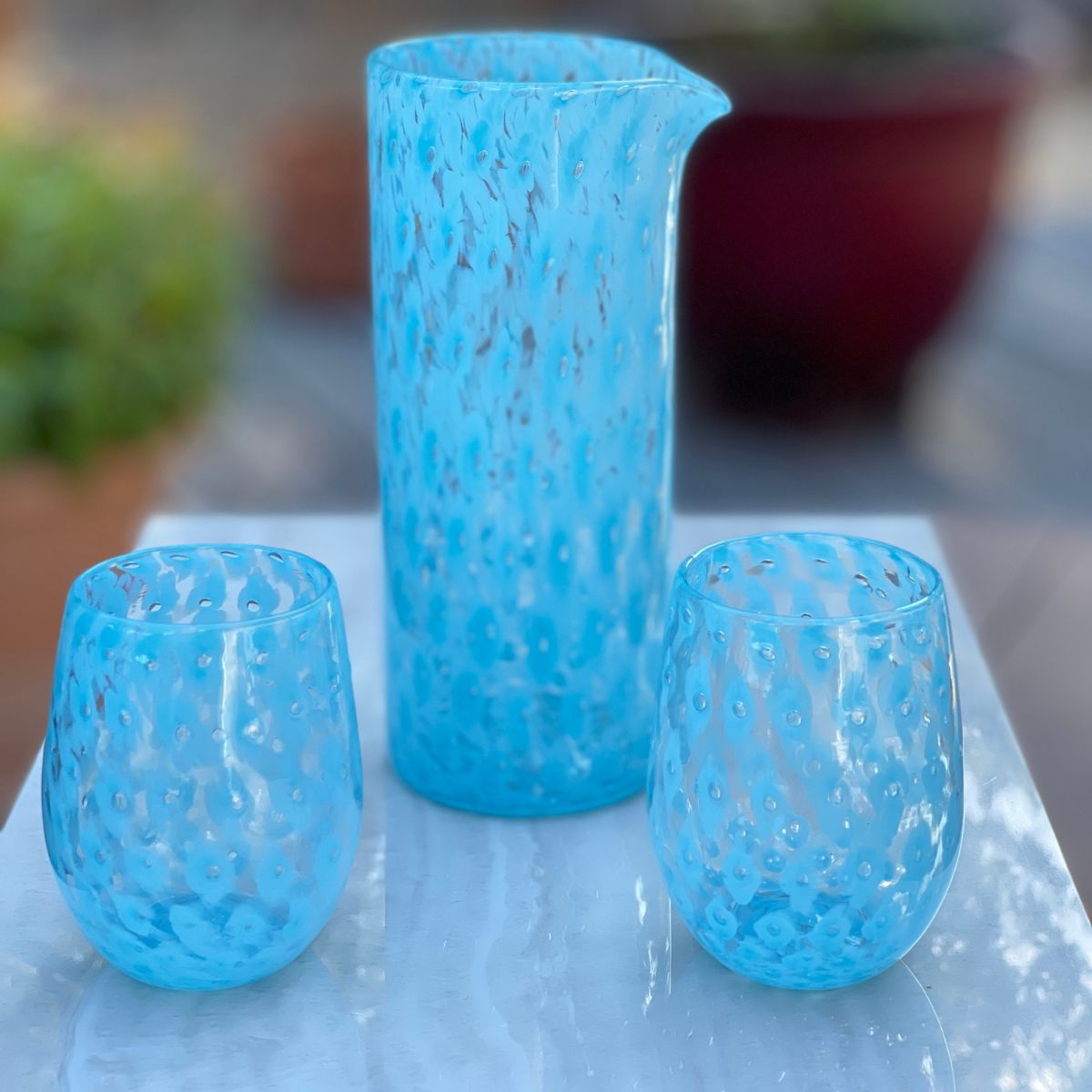 Hand Made Murano Glass Cylinder Beads, Large Hole Murano Glass