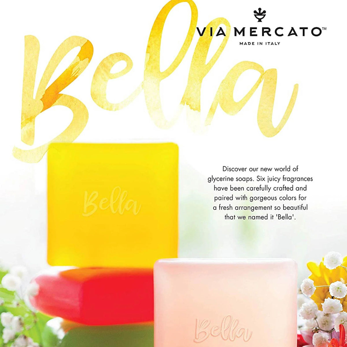 Via Mercato Bella 100g Glycerine Soap - White Cyclamen, Berries &amp; Vanilla