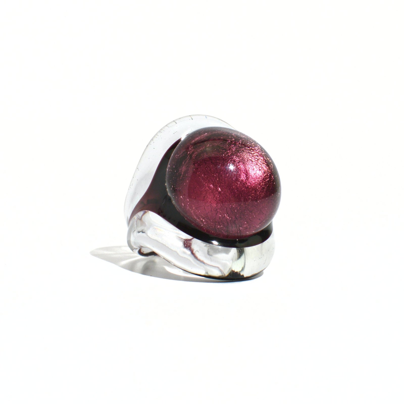 Green Murano glass Occhio statement ring by MyItalianDecor, featuring vibrant glass art in a stylish ring design.