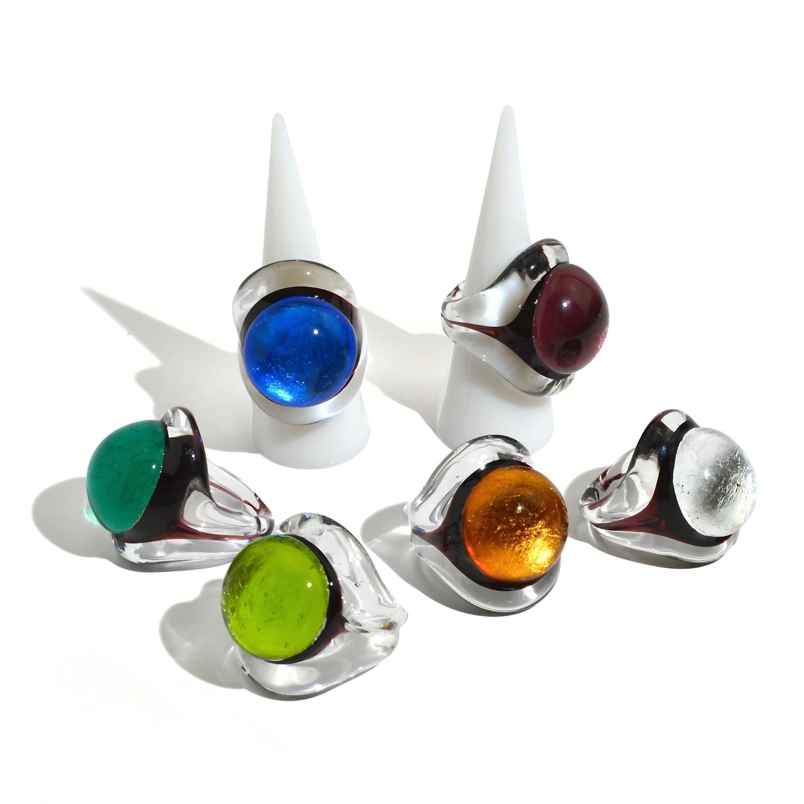 Murano Glass Occhio Statement Rings, Made in Italy - My Italian Decor