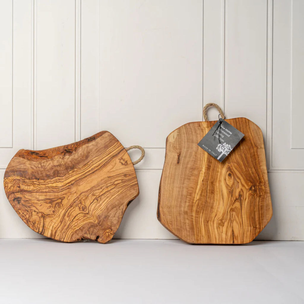 LEGNO HOLZ WOOD BOIS イタリア製木製トレー Italian Olivewood Serving and Cutting Board - Rope Handle - Made