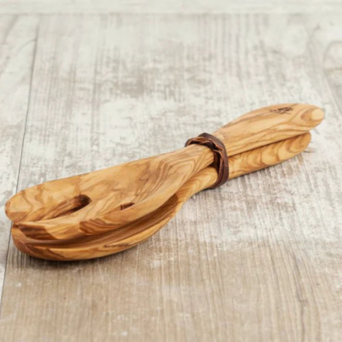 Kitchen Towel with Olivewood Servers Gift Set