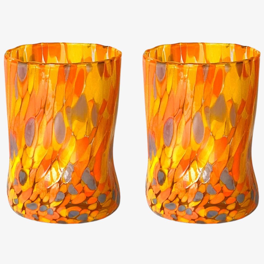 Terrazzo Murano Glass Tumblers, Set of 2 or 4, Made in Italy