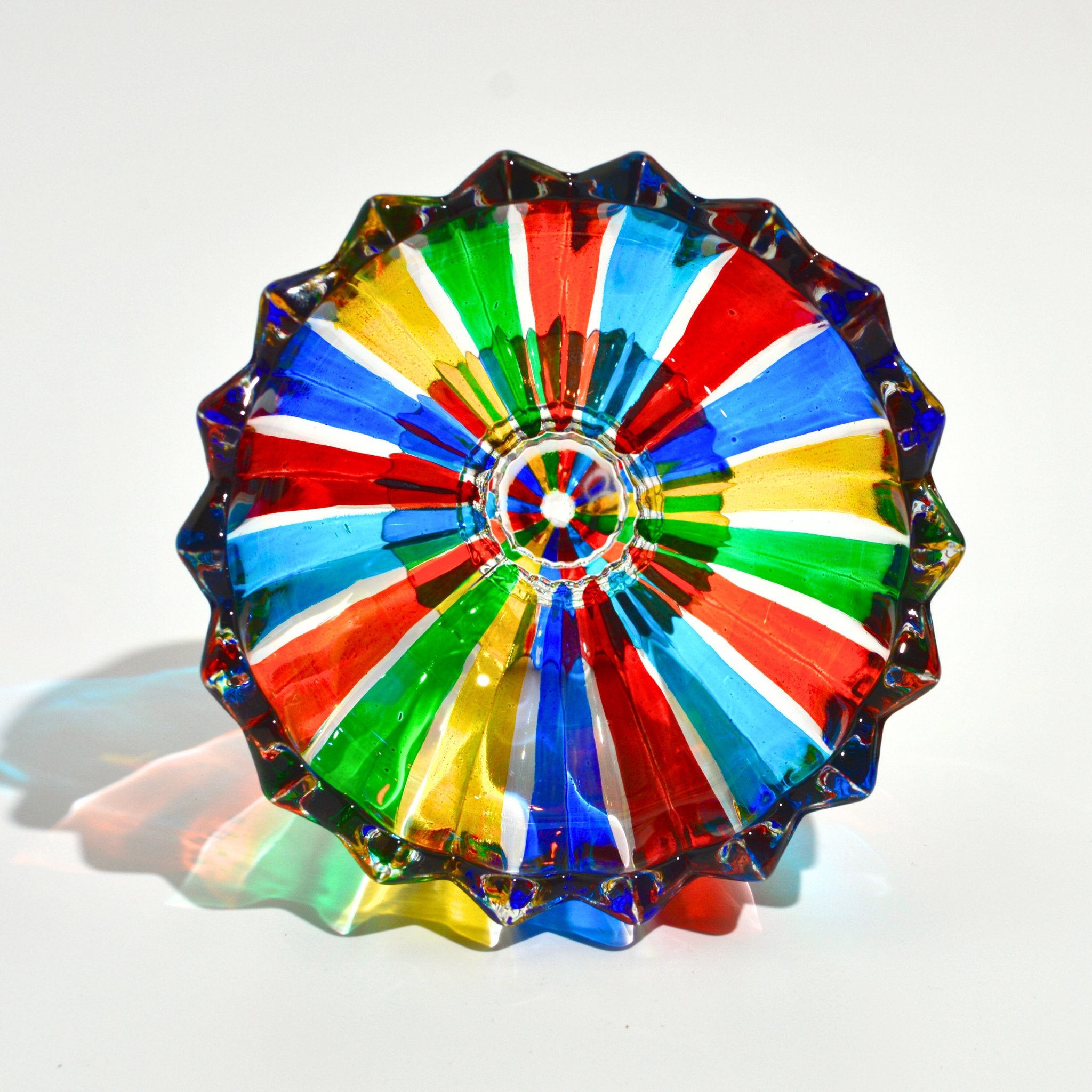 Side view of the Parade Italian Crystal footed candy bowl.