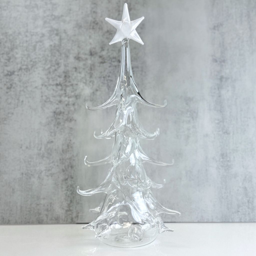 Blown Glass Christmas Tree with Ornaments, Made in Italy - My Italian Decor