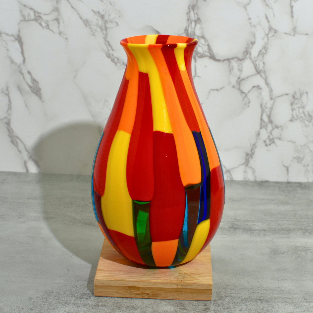 Murano Glass Pazzia Flower Vase, Made in Italy