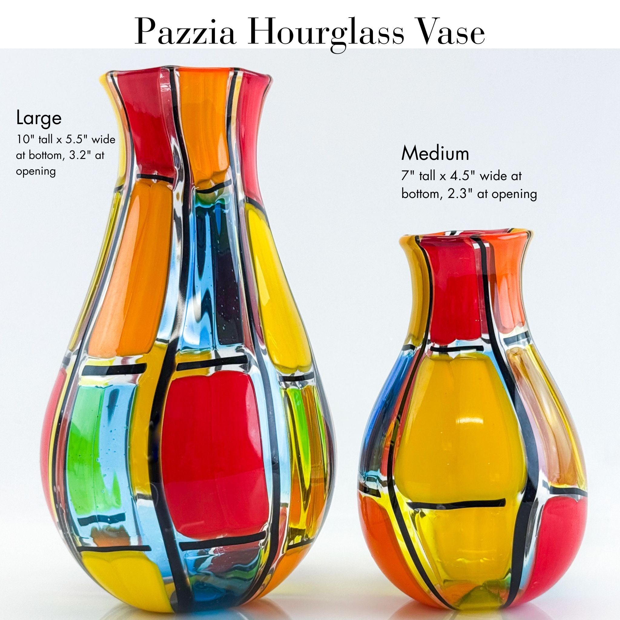 Pazzia Hourglass Vase, Signed by artist, Made in Murano, Italy - My Italian Decor
