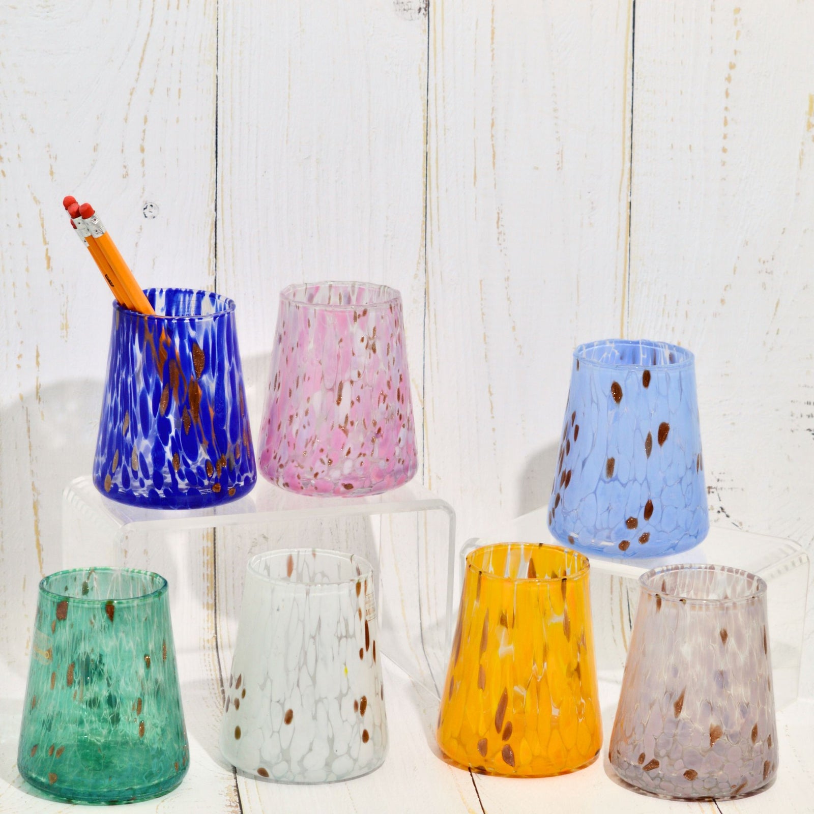 Murano Glass Cup, Pencil, Toothbrush, Makeup Brush Holder, Made in Italy - My Italian Decor