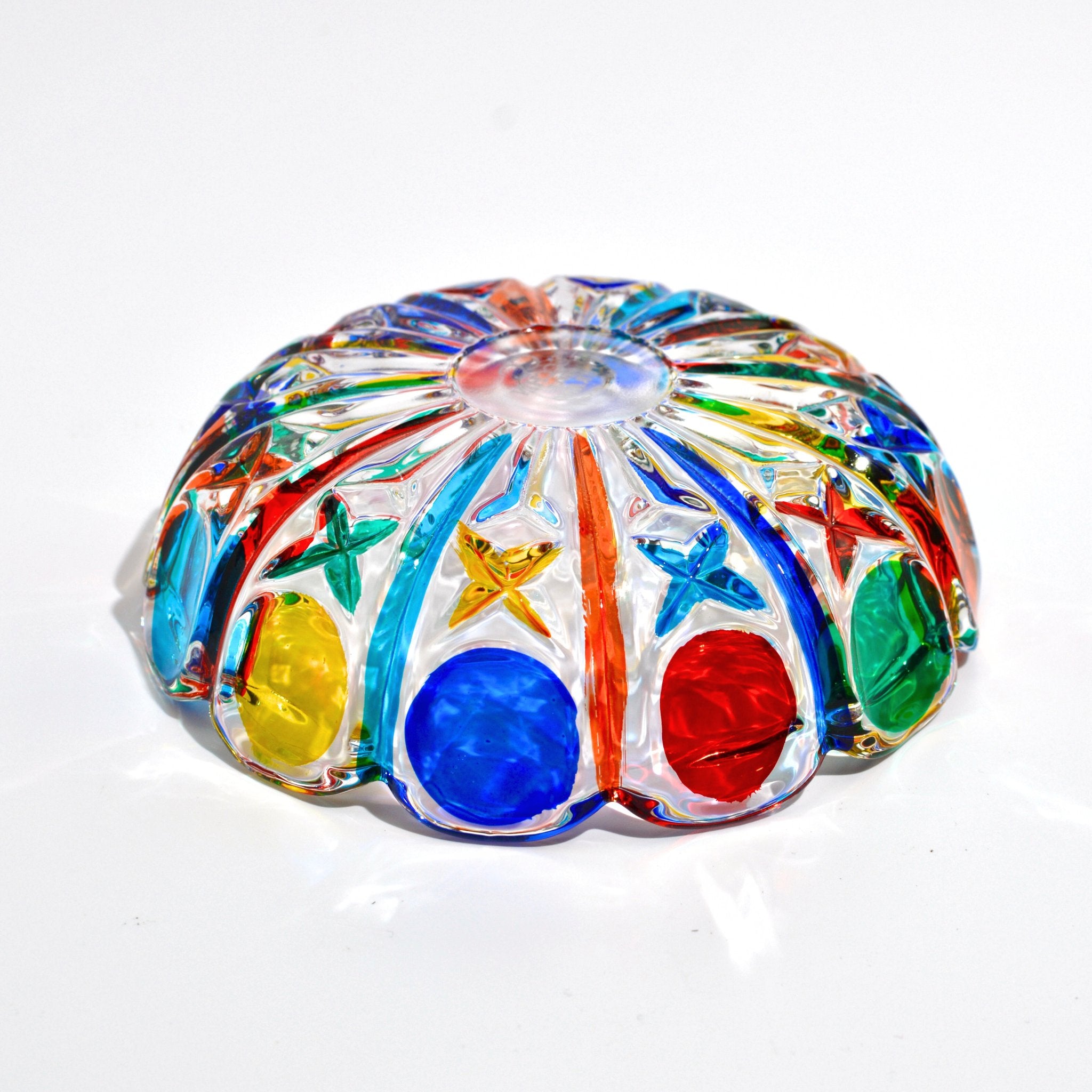 Small Italian crystal candy bowl from MyItalianDecor, decorative bowl with intricate design and clear crystal finish.
