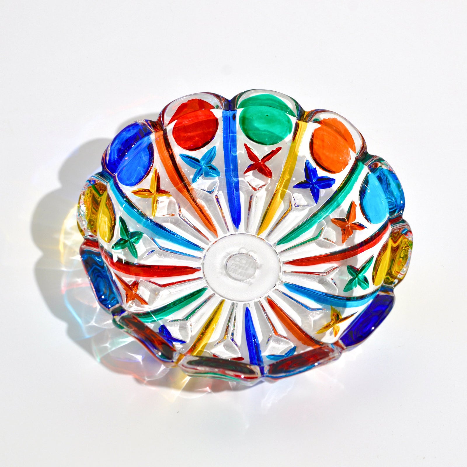 Decorative Piccola Italian Crystal Small Candy Bowl by DZ with a clear, elegant design and front focus display.