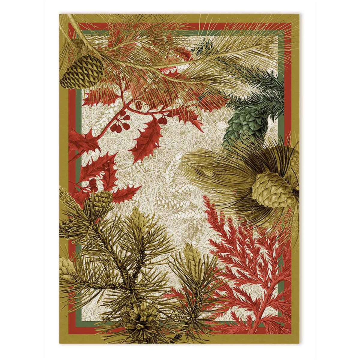 Winter Holiday Kitchen Towel, 100% Linen, Made in Italy