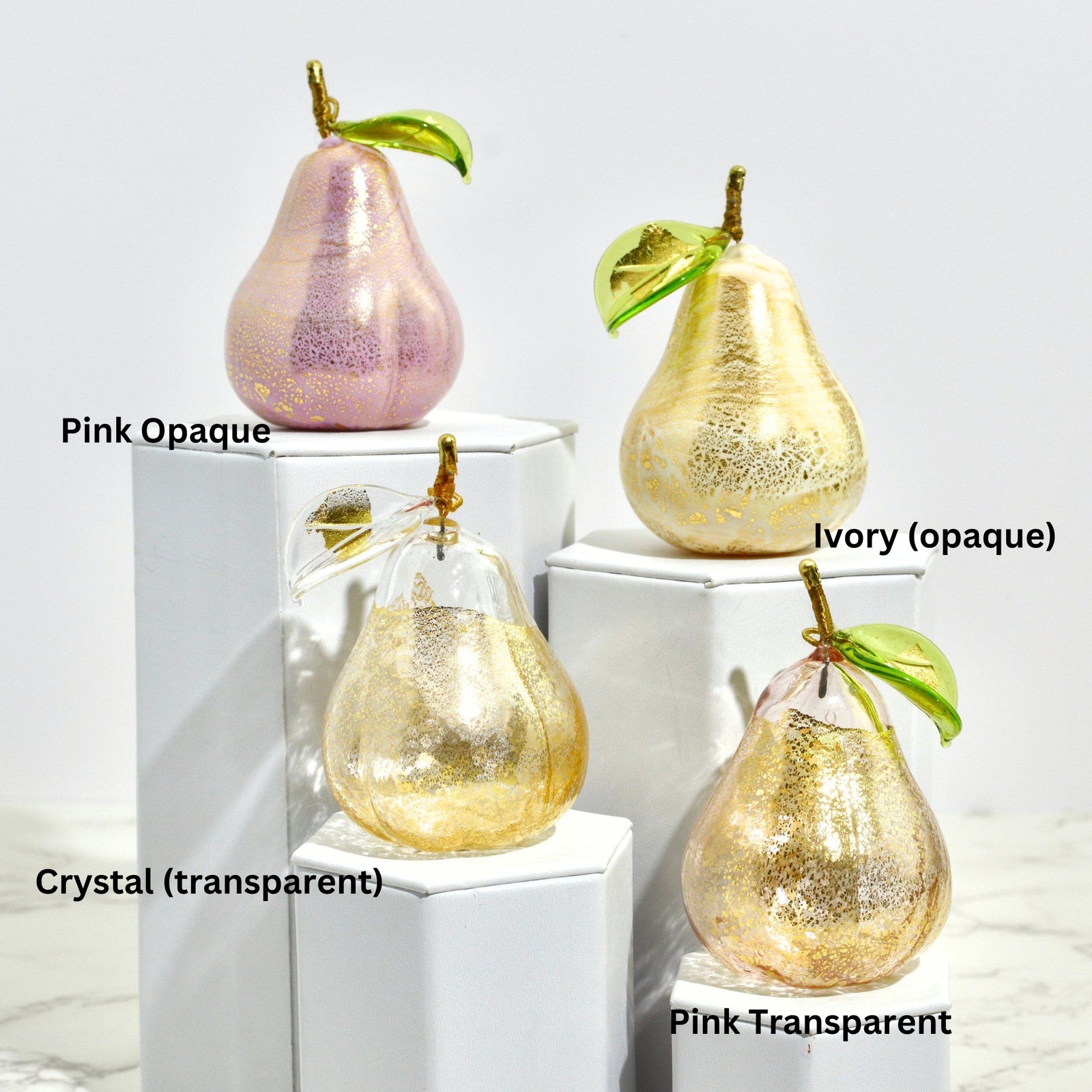 Murano Glass Blown Pear with Gold Foil, Ornament, Made In Italy, Gift Idea - My Italian Decor