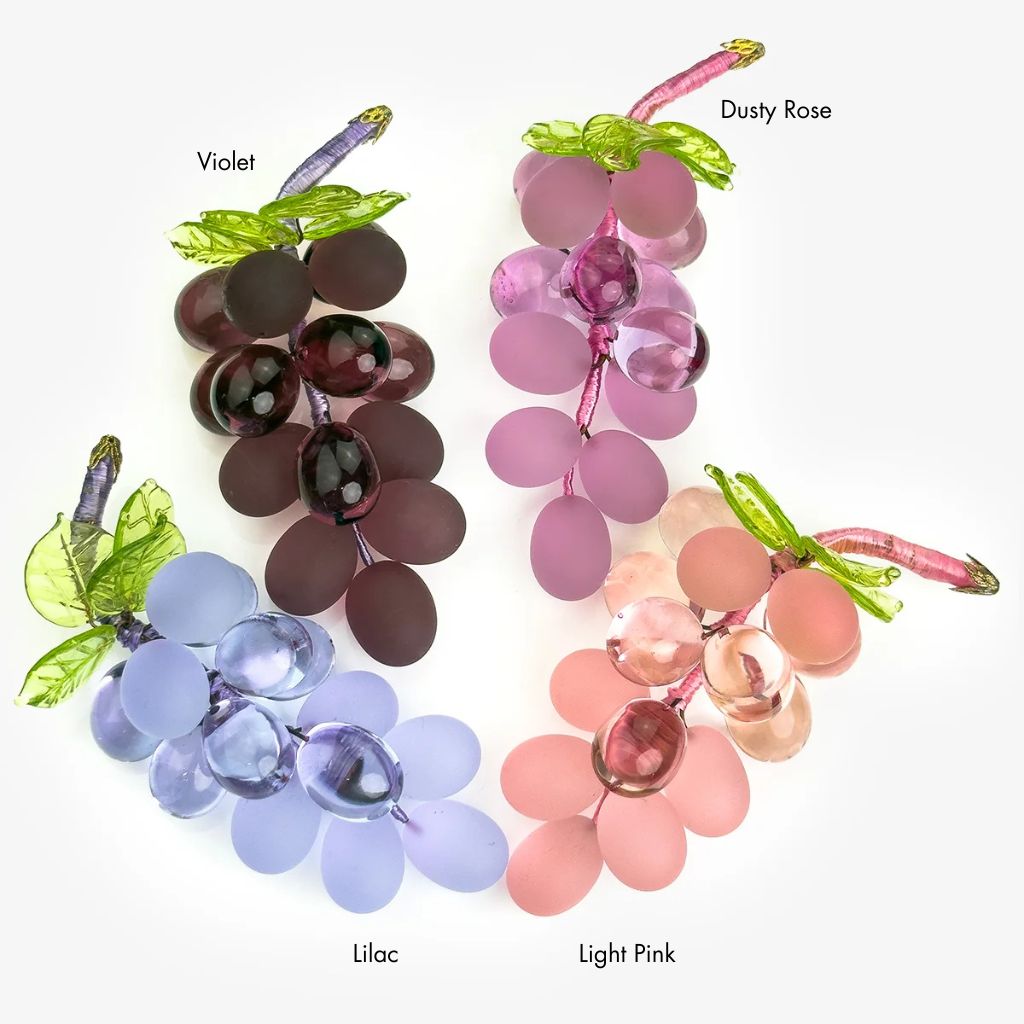 Murano Glass Grape Cluster, Large, Made in Italy