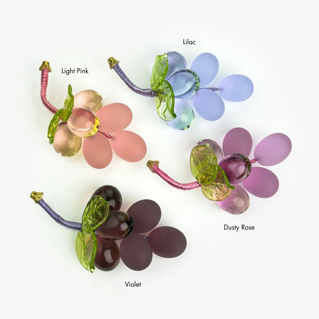 Murano Glass Solid Grape Cluster, Mini, Multiple Colors, Made in Italy
