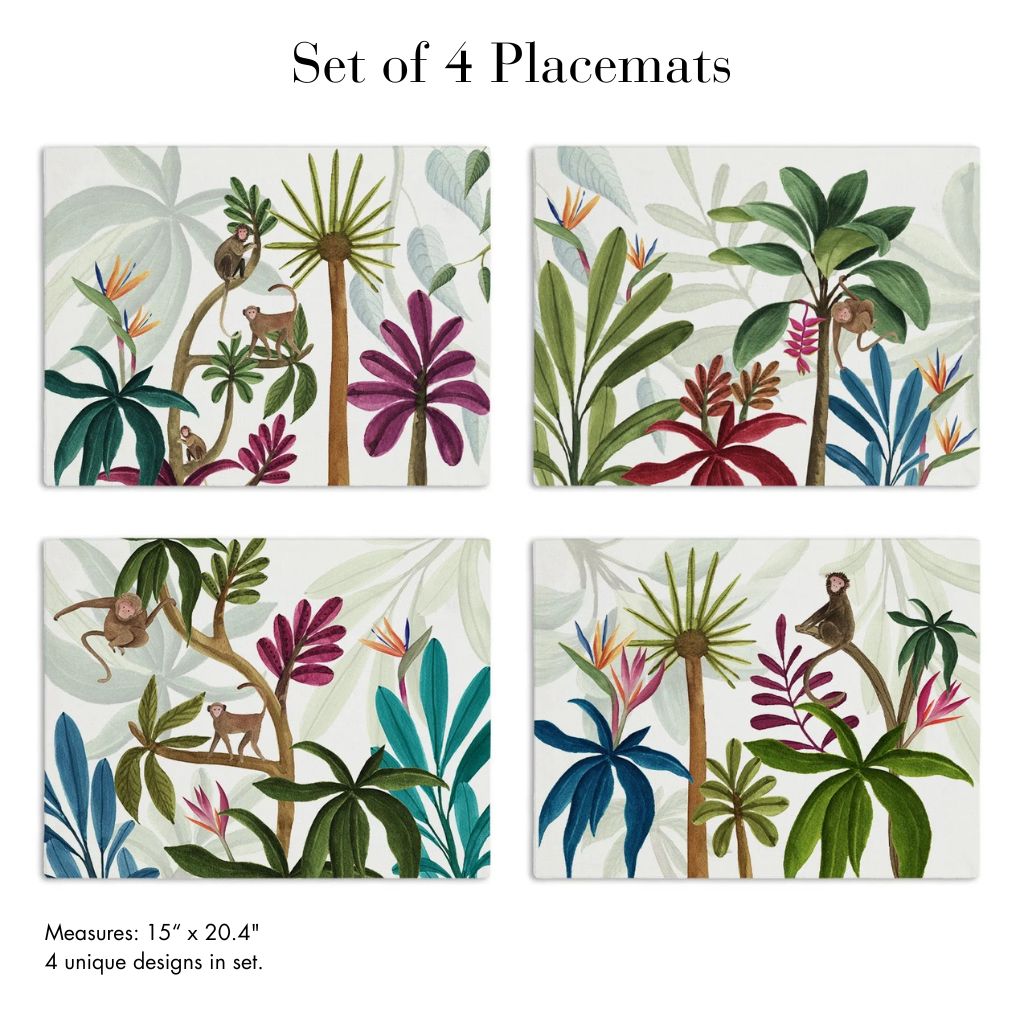 Set of 4 Napkins and Placemats, 100% Cotton, Amazon, Made in Italy - My Italian Decor