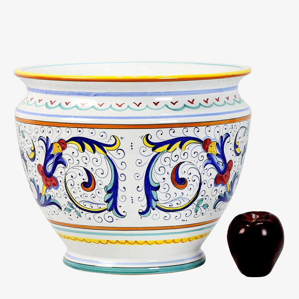 Large Hand Painted Bell Shaped Ceramic Planter, Ricco Design