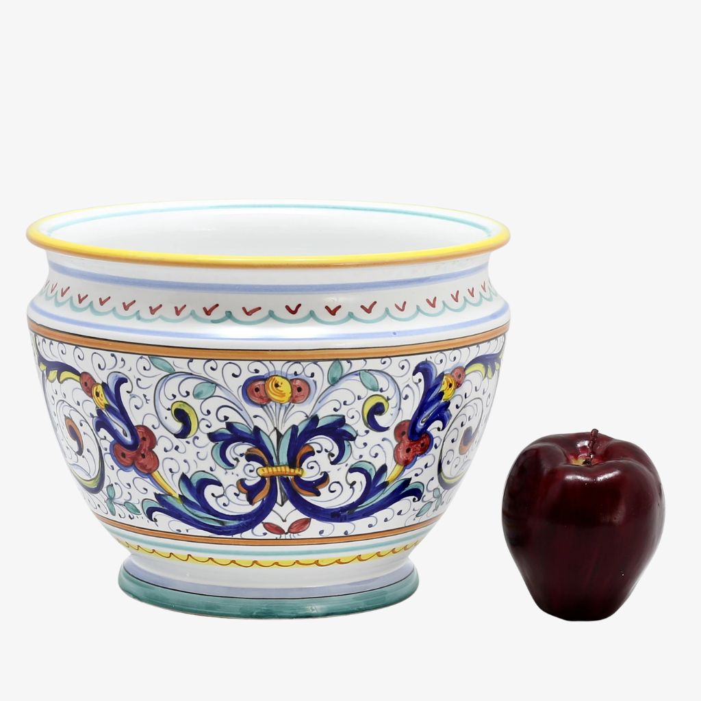Large Hand Painted Bell Shaped Ceramic Planter, Ricco Design