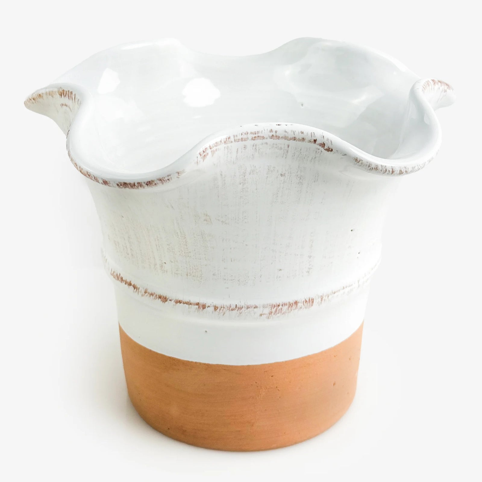 Glazed ceramic planter by My Italian Decor, showcasing a stylish Italian-made design with a smooth finish and rounded shape.