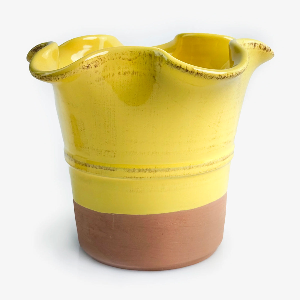 Glazed ceramic planter by My Italian Decor, showcasing a stylish Italian-made flower pot with a glossy finish and decorative design.