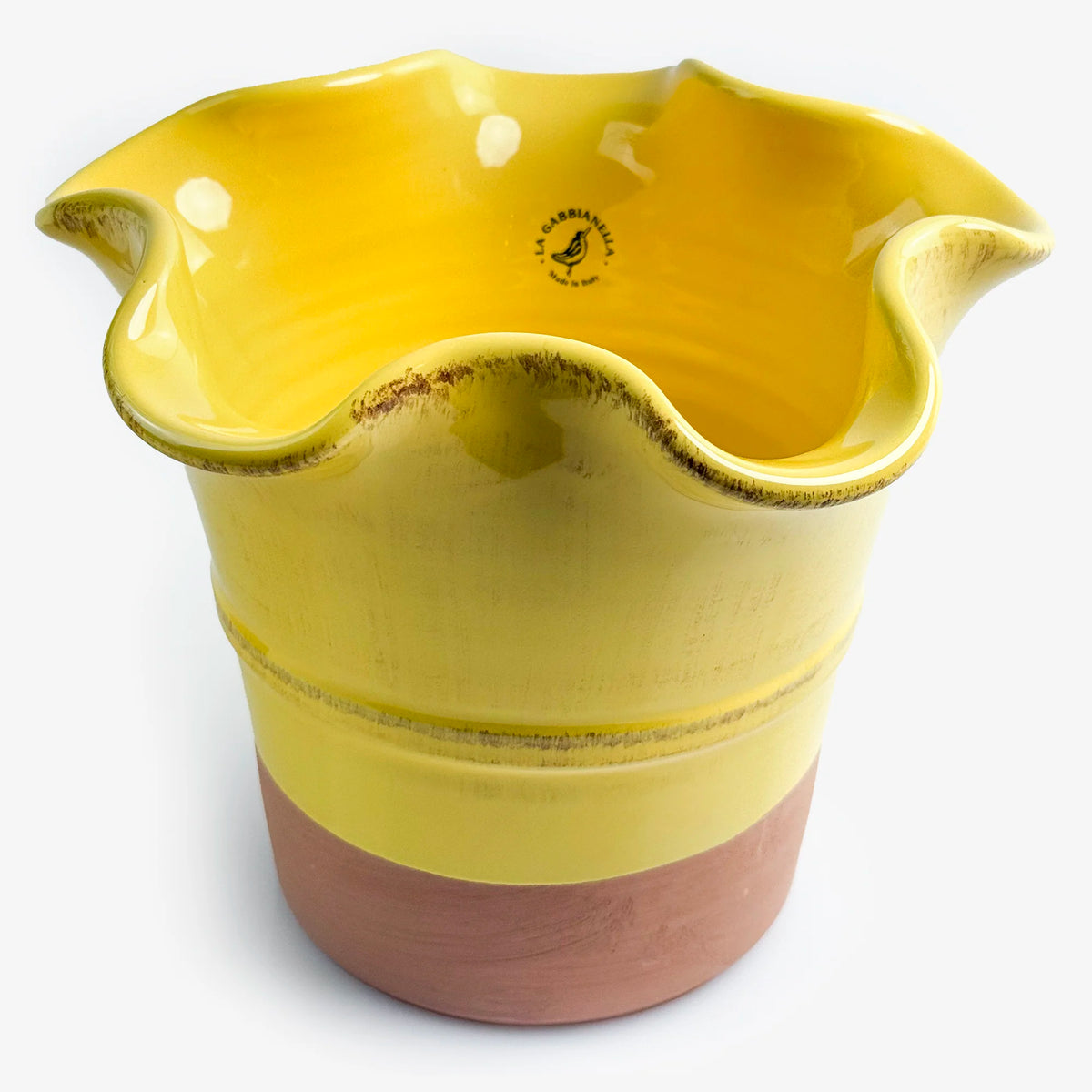 Glazed ceramic planter by My Italian Decor featuring a stylish Italian-made design, perfect for indoor or outdoor plants.