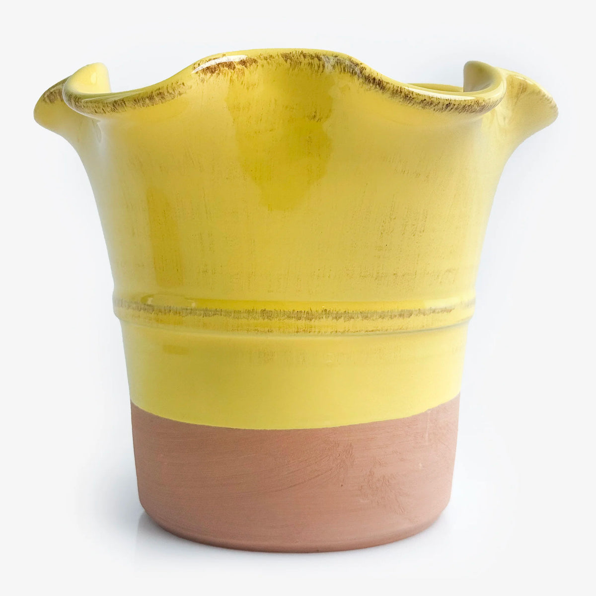 Glazed ceramic planter by My Italian Decor featuring a sleek design, perfect for indoor or outdoor plants. Made in Italy.