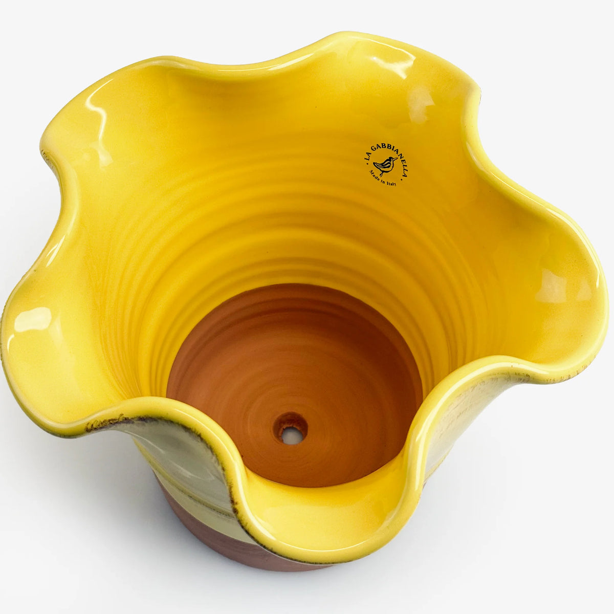 Glazed ceramic planter by My Italian Decor featuring a stylish Italian-made design, perfect for indoor or outdoor plants.