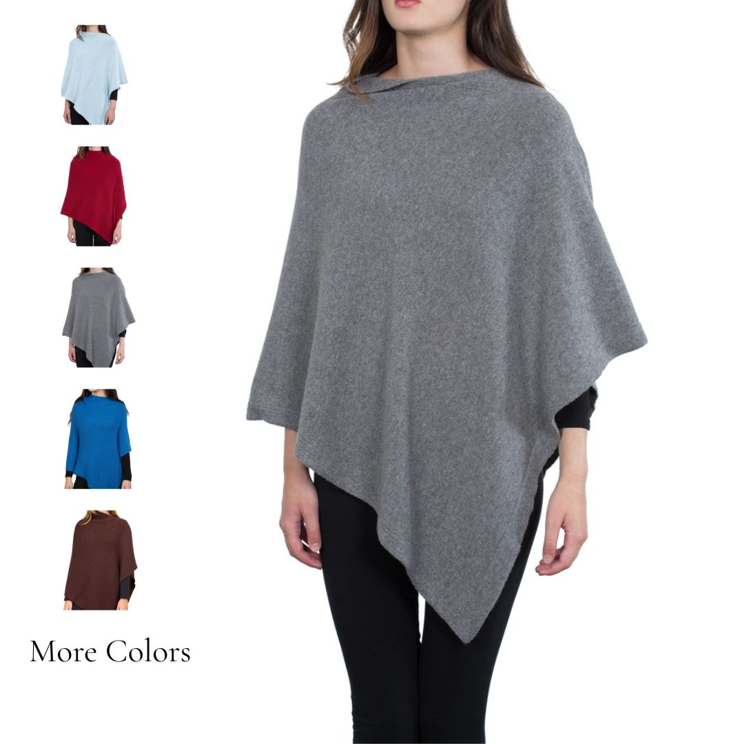 Cashmere Blend Poncho / Topper, Made in Italy