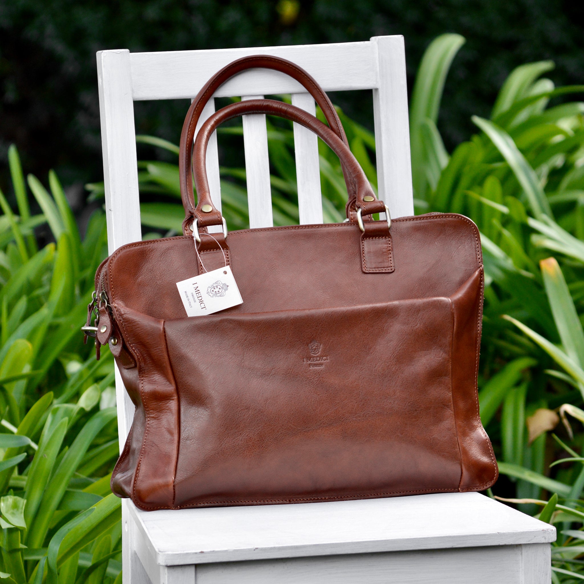cenzo backpack vecchio brown italian leather knapsack Ponte Vecchio Briefcase, Italian Leather, Made in Italy