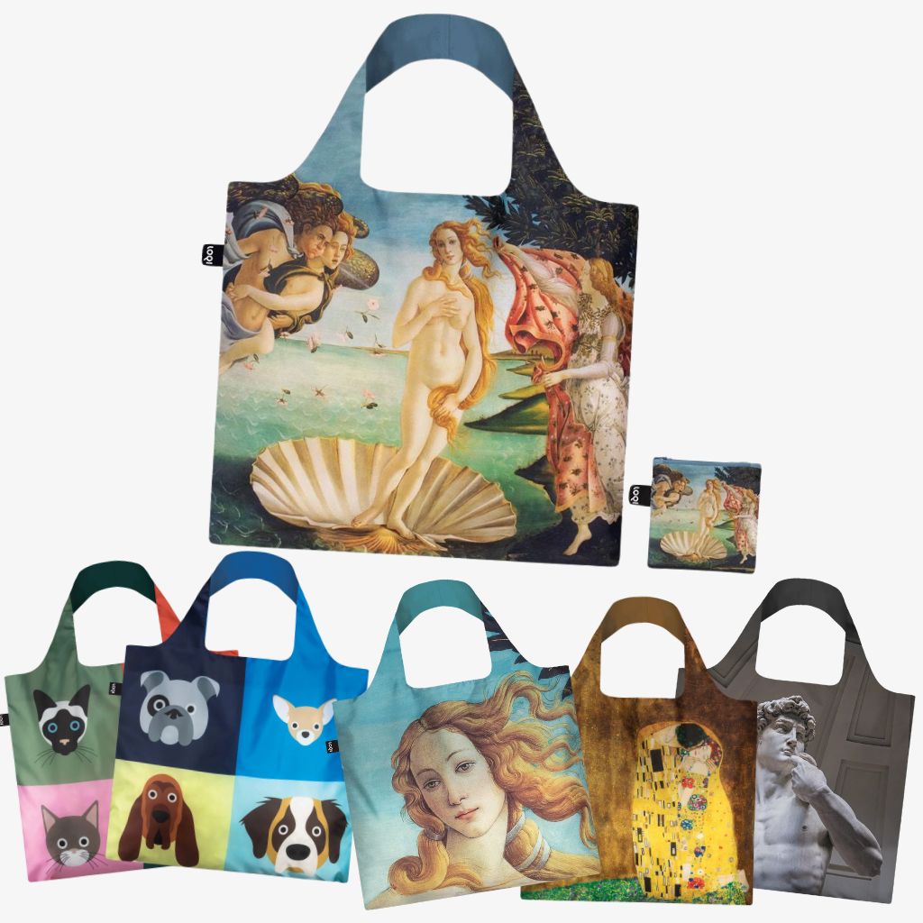 Recycled Italian artists tote bag from My Italian Decor, lightweight and compact handbag made from eco-friendly materials.