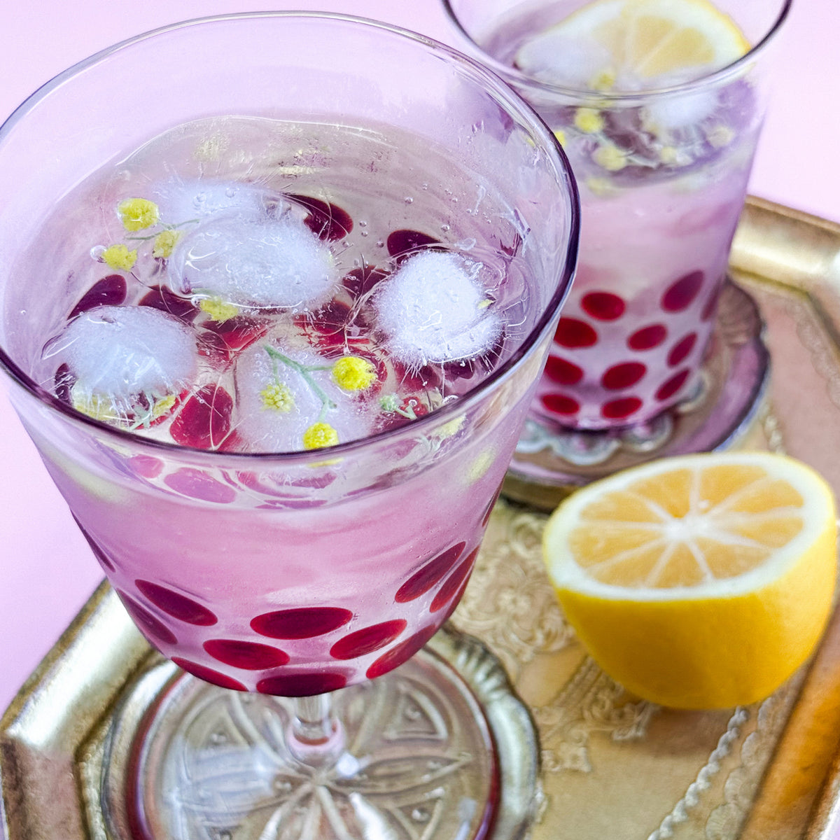 Set of 2 Dots Wine Glasses - Made in Italy - My Italian Decor