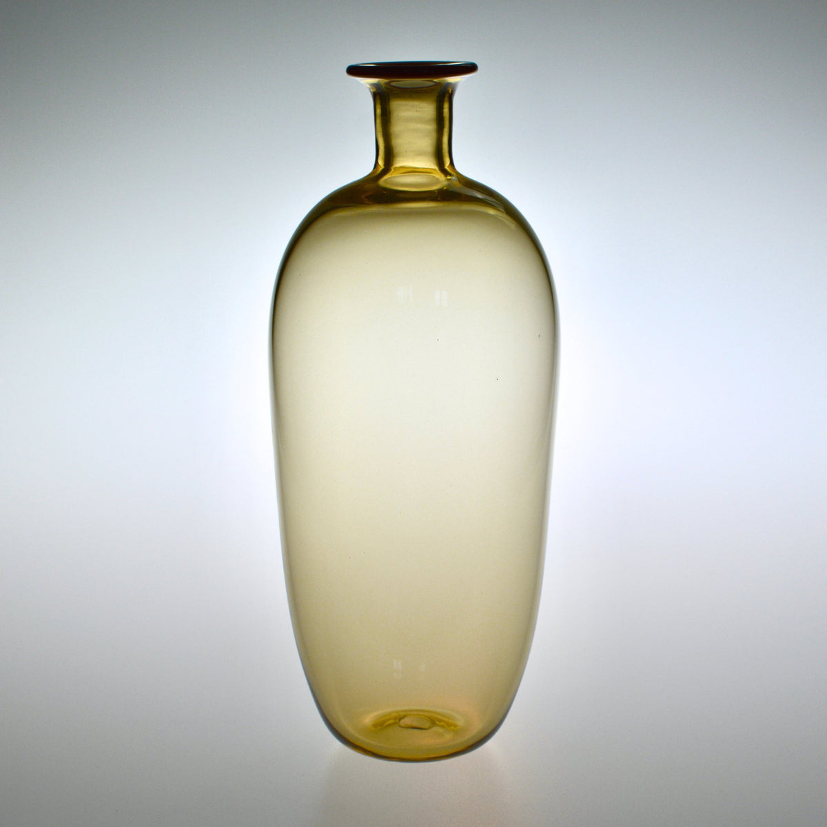Collectible Red Rim Art Glass Vase/Vessel, Made in Murano, Italy - My Italian Decor