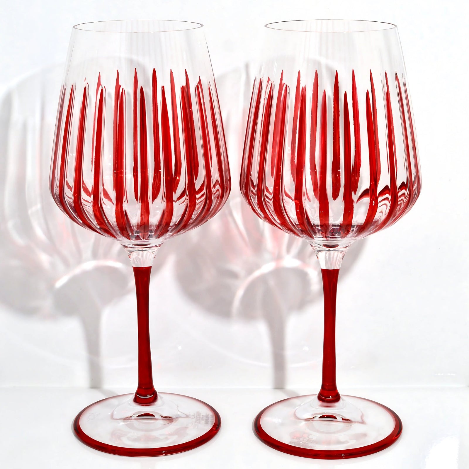 Hand Painted Italian Crystal Spritz Stemware Glass, Set of 2, Made in Italy - My Italian Decor