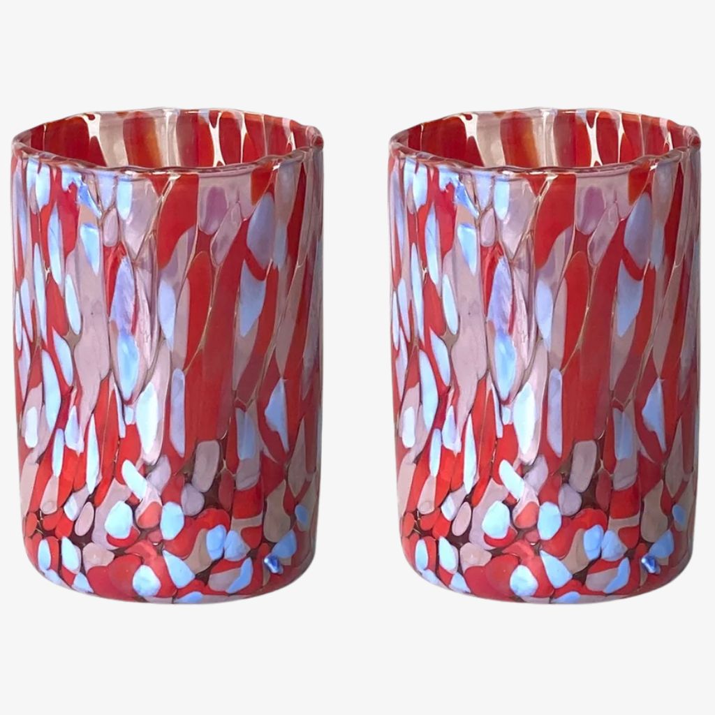 Terrazzo Murano Glass Tumblers, Set of 2 or 4, Made in Italy