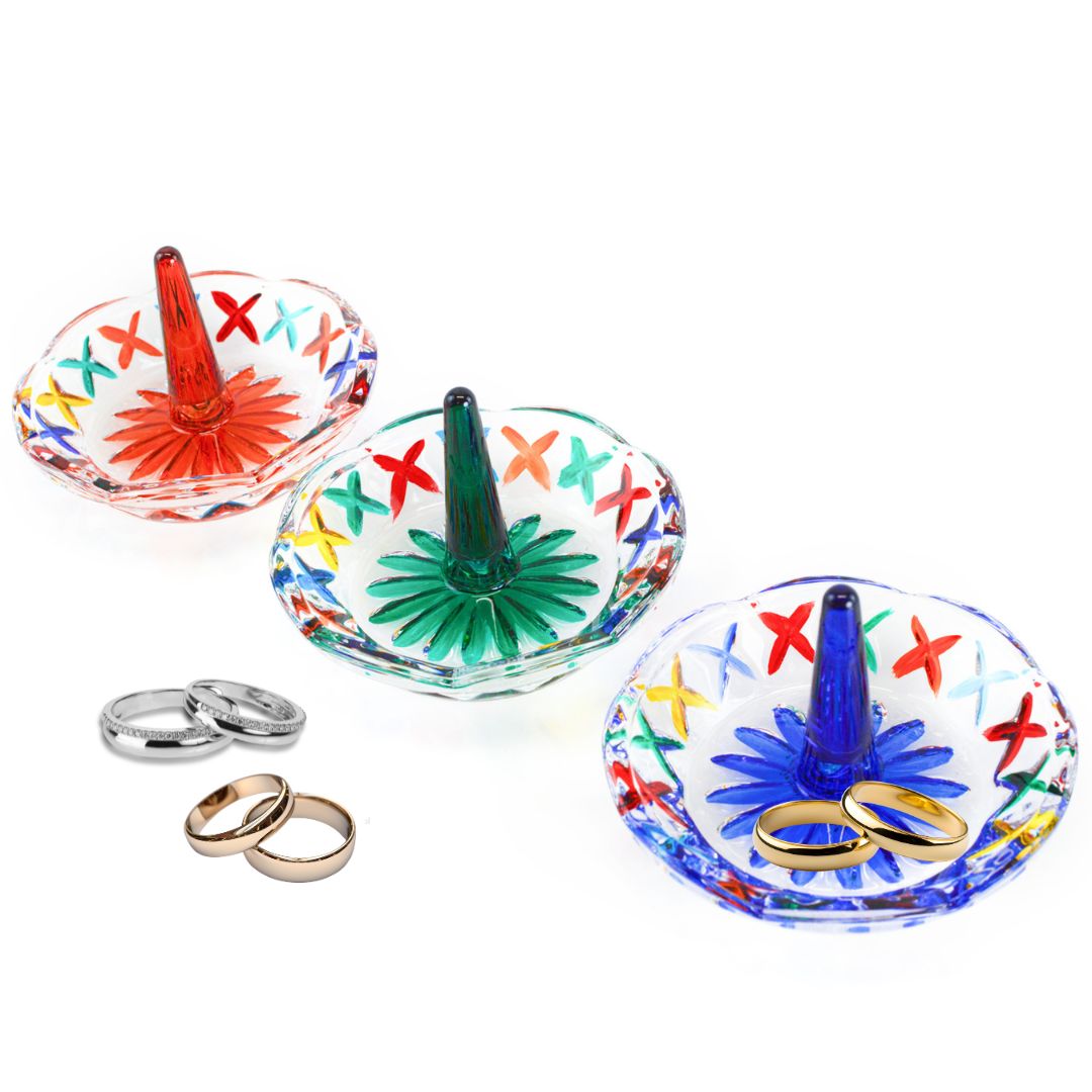 Crystal Ring Holder - Blue, Orange, or Green - Made in Italy - My Italian Decor