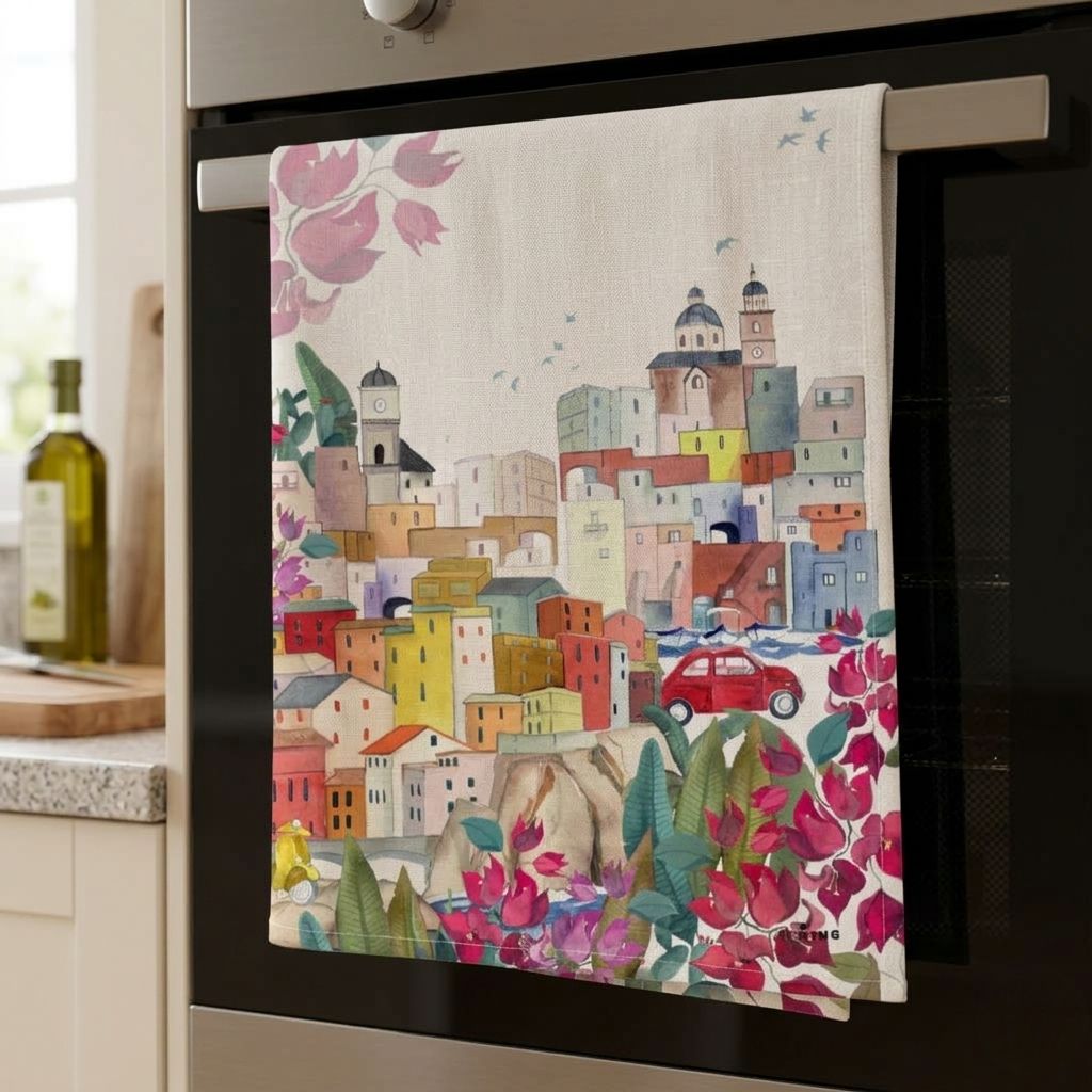 La Riviera Linen Kitchen Towel, Made in Italy - My Italian Decor
