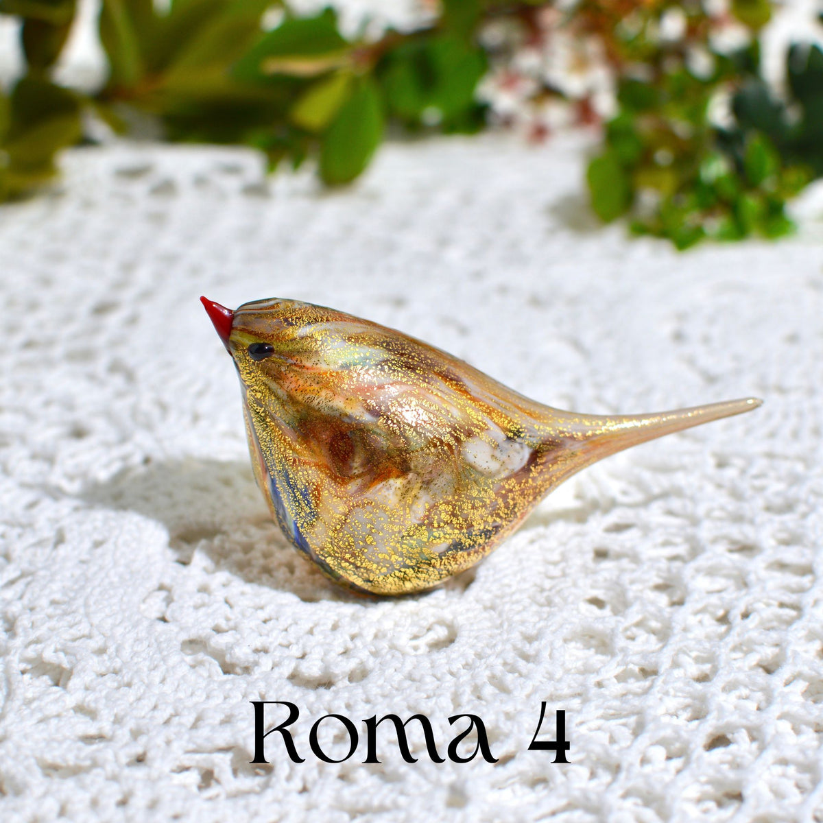 Murano Blown Glass Chirpie Bird, Figurine, Multi-color, Roma, Made in Italy - My Italian Decor