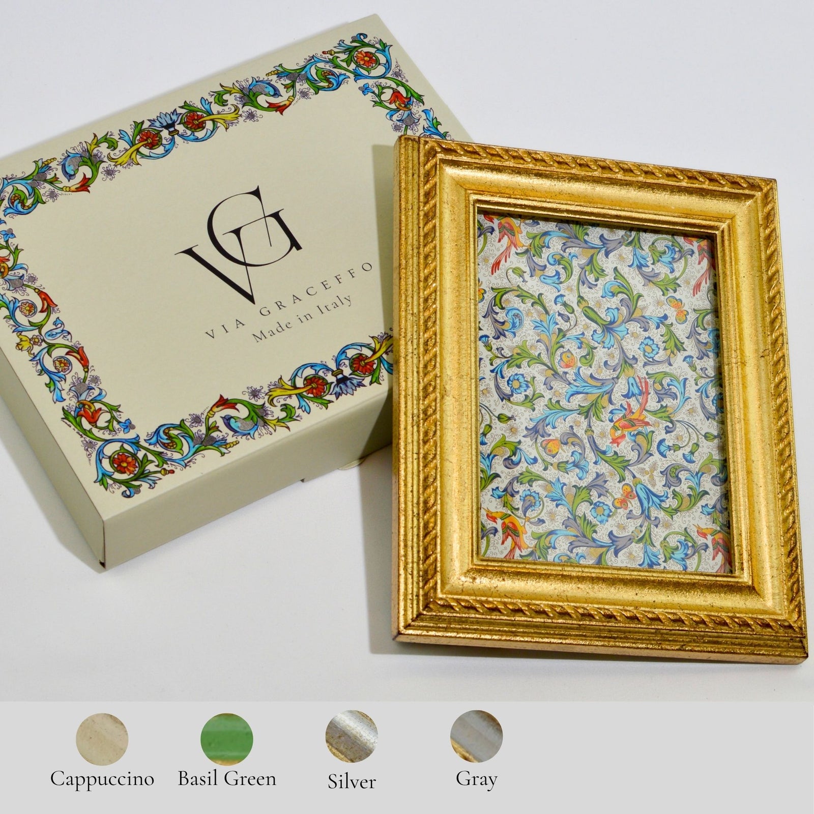 Italian Florentine Carved Wood Cable Photo Frame, 8x10, 5x7, 4x6 - Made in Italy - My Italian Decor