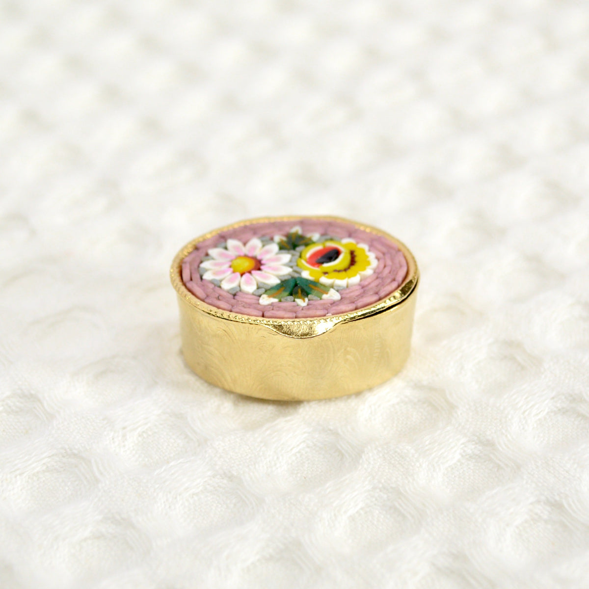 Florentine Mosaic Small Oval Pillbox, Made in Italy - My Italian Decor