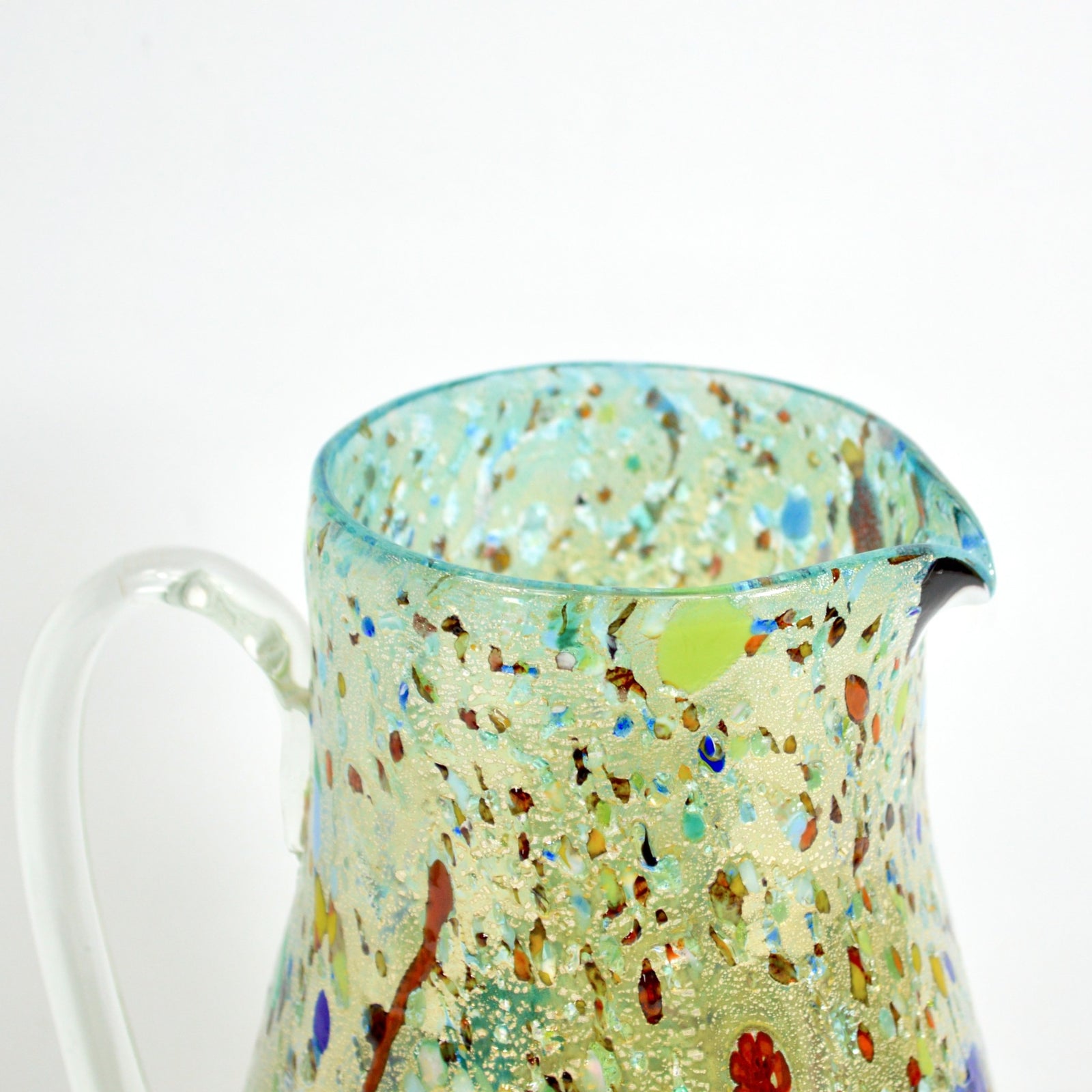 Alta Round Drink Pitcher in blue, Murano Glass with millefiori - My Italian Decor